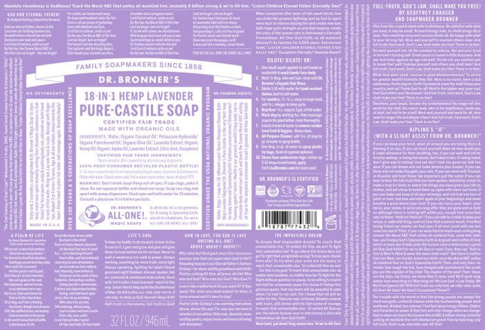Dr. Bronner's Liquid Castile Soap, Lavender