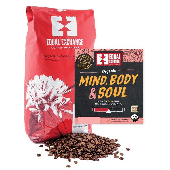 Equal Exchange, Mind, Body, and Soul, Whole bean, Medium Roast Coffee, Organic