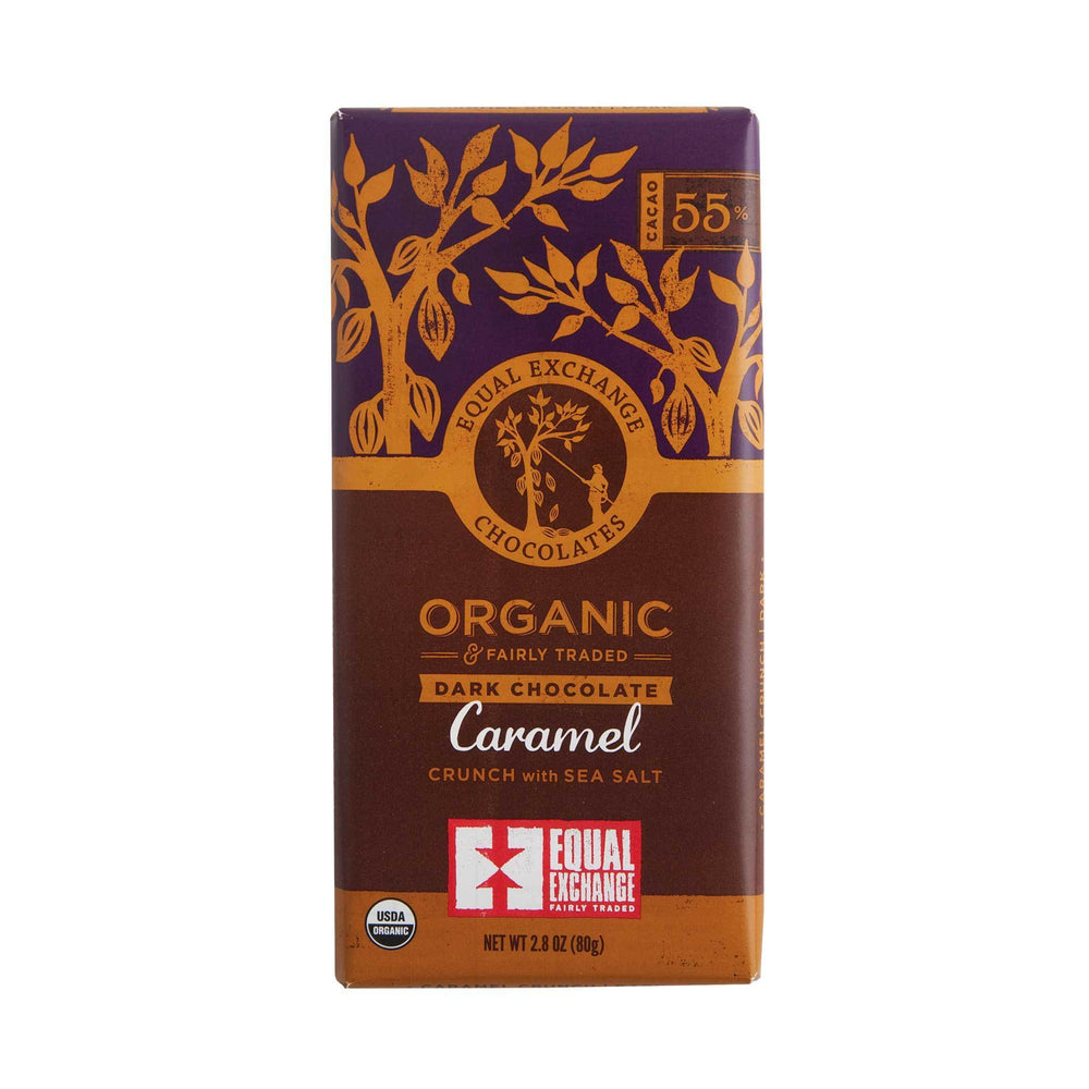 Organic Chocolate Bar, Equal Exchange, Caramel Crunch w/ Sea Salt, 55%